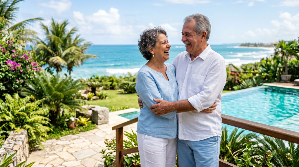 Casal sênior feliz